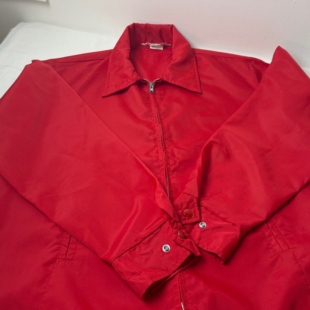 Men's Red Windbreaker Jacket - Picture 6 of 8